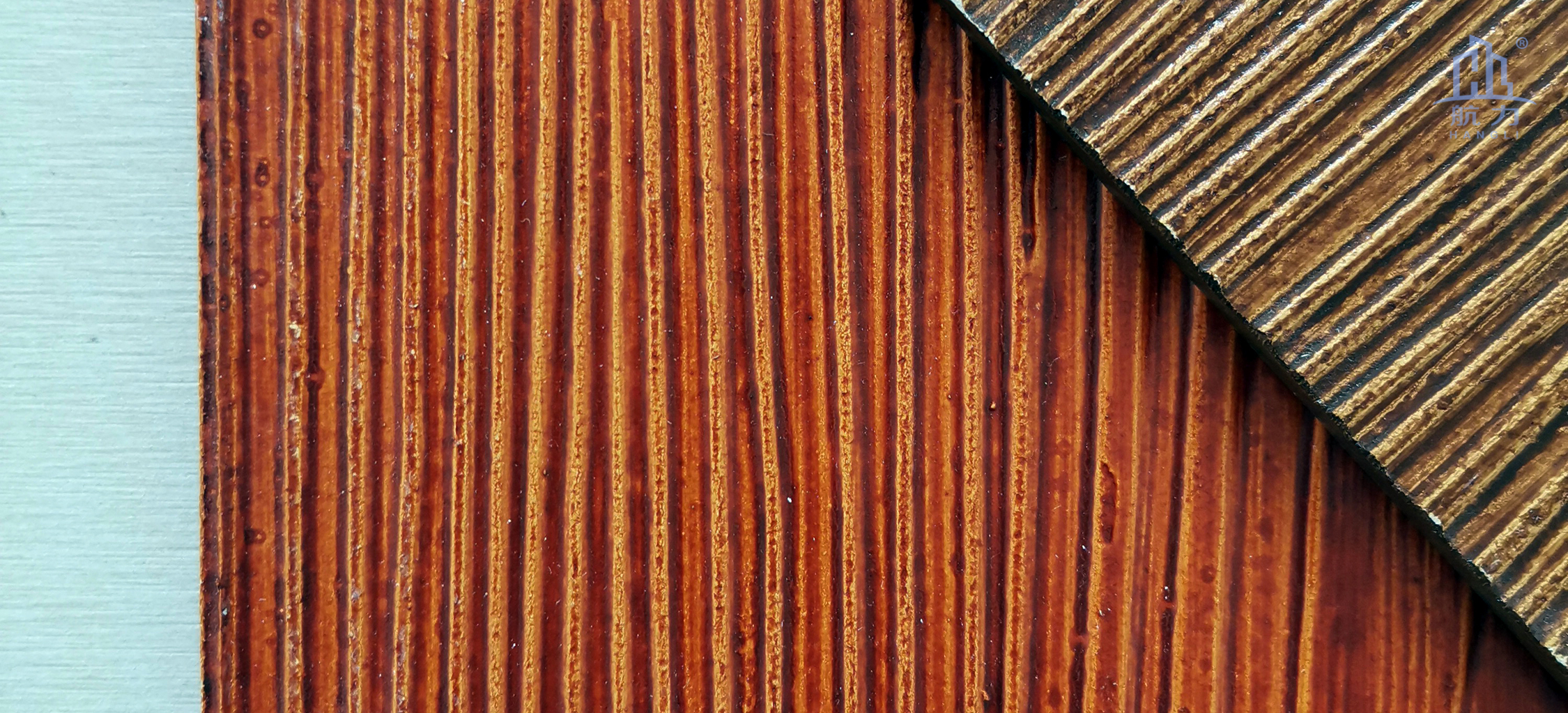 木紋系列適合于高檔別墅和居民樓房、舊房改造或者大型旅游景區、輕鋼別墅的正面，外墻和內墻裝飾使用。鋪貼方式有披疊、干掛和直接上膠。板材的耐火性強，質量輕，長度可達3.05米。相比起瓷磚較為輕質，比木板更耐用。